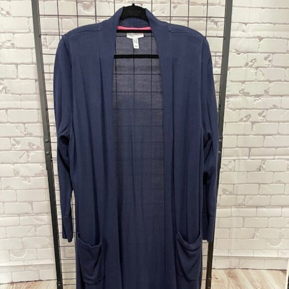 Long Navy Cardigan Size 2X - Picture 1 of 4